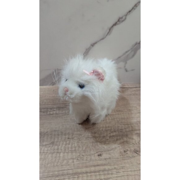 Ganz White Fluffy Cat Plush Toy 8" soft Stuffed Animal Blue eyes - Picture 7 of 9